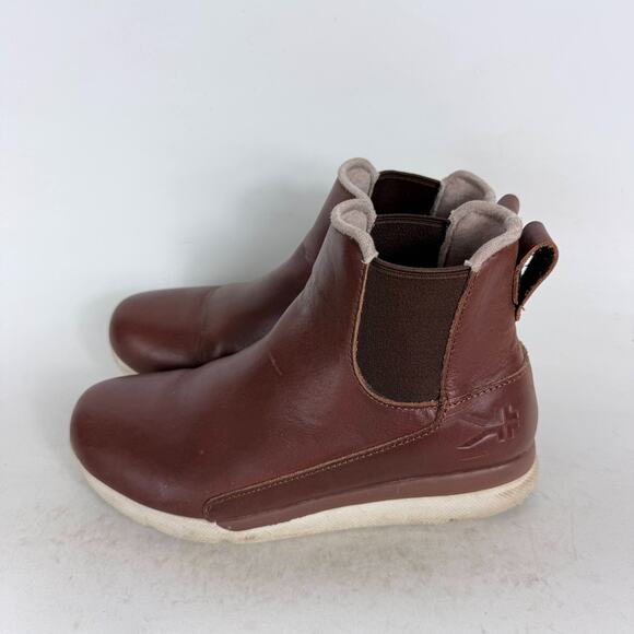 Kuru Luna Chelsea Ankle Boots Womens 7.5 Brown Leather Pull On Round Toe Comfort - Picture 5 of 10